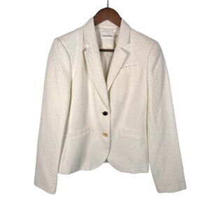 Calvin Klein White Textured Blazer